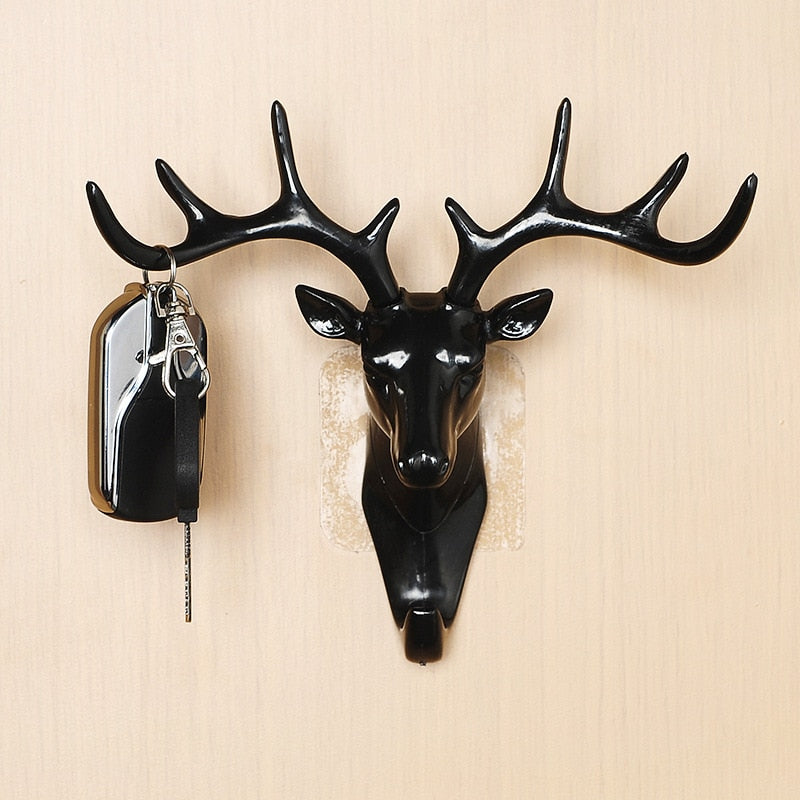 Deer Head wall hook Animal Self Adhesive Clothing Display Racks Hook Coat Hanger Cap Room Decor Show Wall Bag Keys Sticky Holder