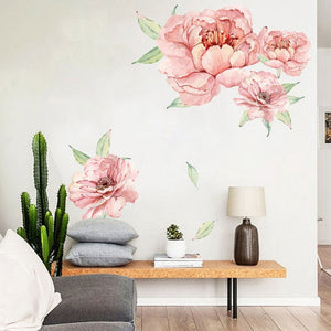 Home Wall Sticker Peony Rose Art Nursery Decals Kids Room Home Decor Gift PVC wall stickers art Decals home ji8