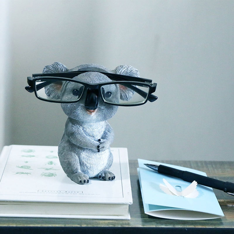 Cute Koala Figurines Animal Statues Resin Glasses Stand Pencil Sunglasses Holder Container Desktop Home Decor Creative Gifts