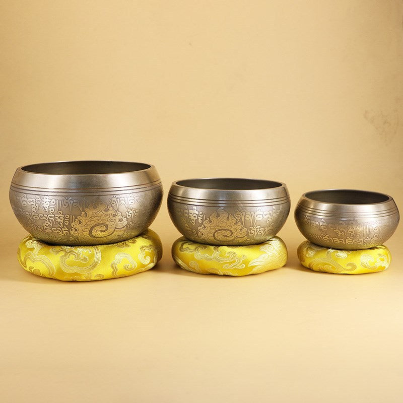 New Nepal Handmade Tibetan Singing Bowl Set Decorative-wall-dishes  Resonance Healing Meditation Yoga Bowl with Mallet