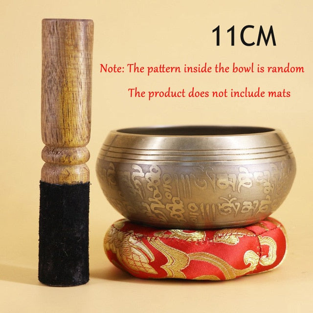 New Nepal Handmade Tibetan Singing Bowl Set Decorative-wall-dishes  Resonance Healing Meditation Yoga Bowl with Mallet