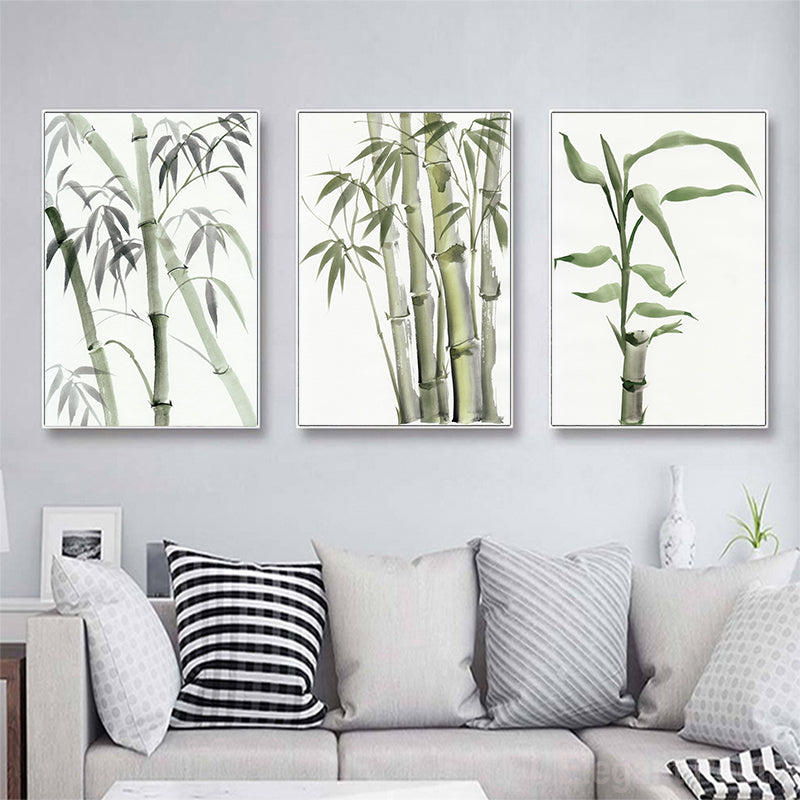 Bamboo Leaf Poster Zen Decoration New Chinese Unreal Abstract Ink Painting Print Wall Art Canvas Painting Picture for Home Decor