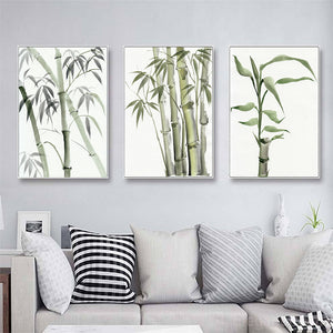 Bamboo Leaf Poster Zen Decoration New Chinese Unreal Abstract Ink Painting Print Wall Art Canvas Painting Picture for Home Decor