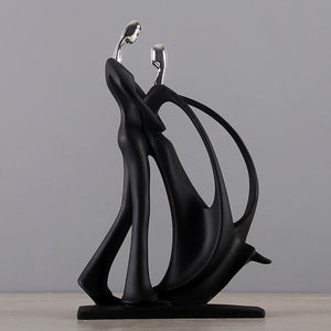 Modern abstract black Human sculpture statue resin jewelry home decoration accessories gift geometry resin Couple Sculpture