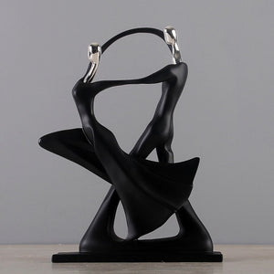 Modern abstract black Human sculpture statue resin jewelry home decoration accessories gift geometry resin Couple Sculpture