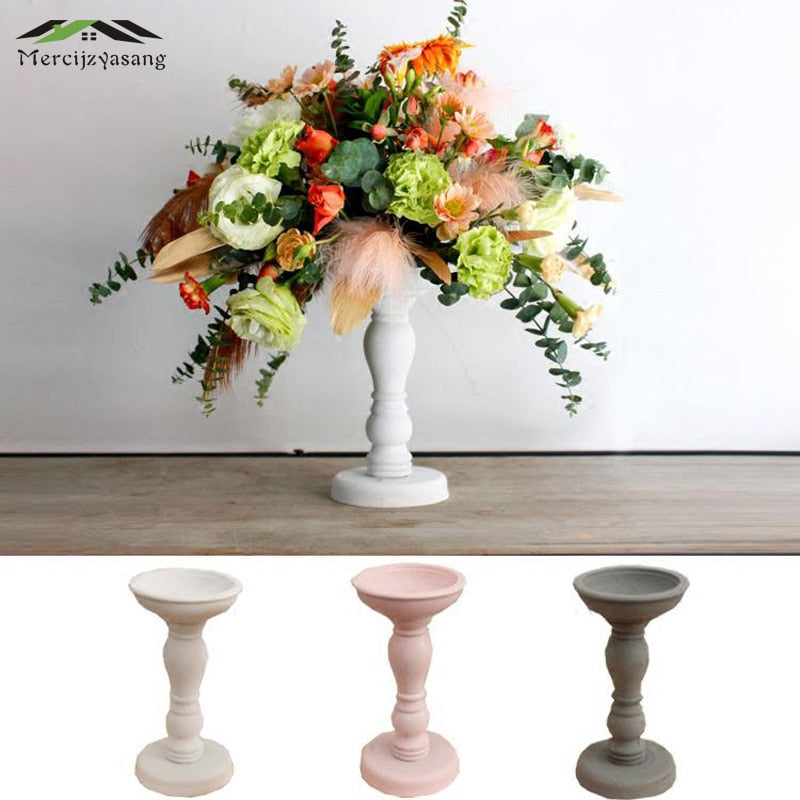 European Candle Holders and Table Candlestick Wood Retro Candle Holder Ornament for Dinner Decoration Candelabra GZT033