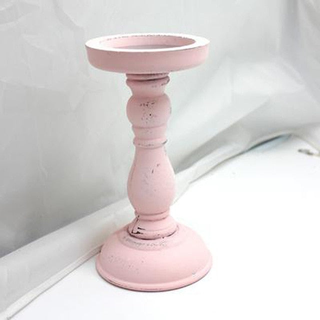 European Candle Holders and Table Candlestick Wood Retro Candle Holder Ornament for Dinner Decoration Candelabra GZT033