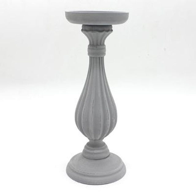 European Candle Holders and Table Candlestick Wood Retro Candle Holder Ornament for Dinner Decoration Candelabra GZT033