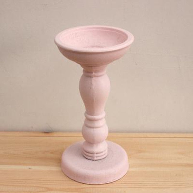 European Candle Holders and Table Candlestick Wood Retro Candle Holder Ornament for Dinner Decoration Candelabra GZT033