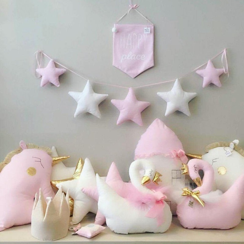 Nordic Baby Room Handmade Nursery Star Garlands Christmas Kids Room Wall Decorations Photography Props Decorations