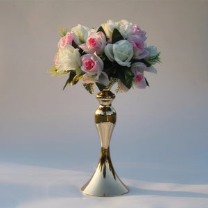 Gold Candle Holders 50cm/20" Metal Candlestick Flower Vase  Table Centerpiece Event Flower Rack  Road Lead Wedding Decoration