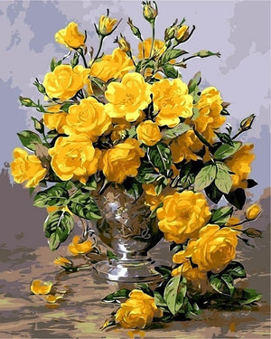 AZQSD Oil Painting Flower In Vase Painting By Numbers Paint Flower DIY Canvas Picture Hand Painted Home Decoration SZYH6310