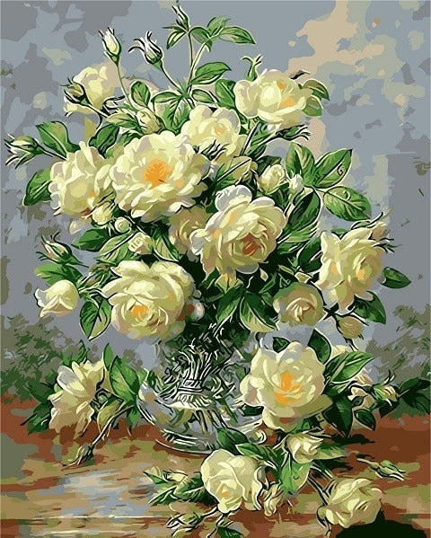 AZQSD Oil Painting Flower In Vase Painting By Numbers Paint Flower DIY Canvas Picture Hand Painted Home Decoration SZYH6310