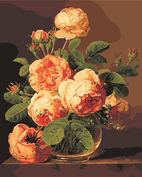 AZQSD Oil Painting Flower In Vase Painting By Numbers Paint Flower DIY Canvas Picture Hand Painted Home Decoration SZYH6310