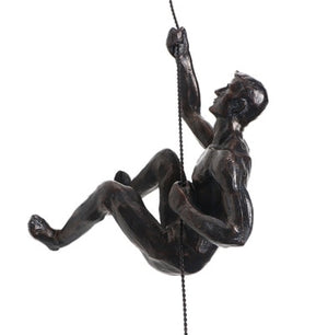 Industrial Style Climbing Man Resin Iron Wire Wall Hanging Decoration Sculpture Figures Creative Retro Present Statue Decor TB01