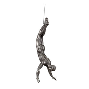 Industrial Style Climbing Man Resin Iron Wire Wall Hanging Decoration Sculpture Figures Creative Retro Present Statue Decor TB01