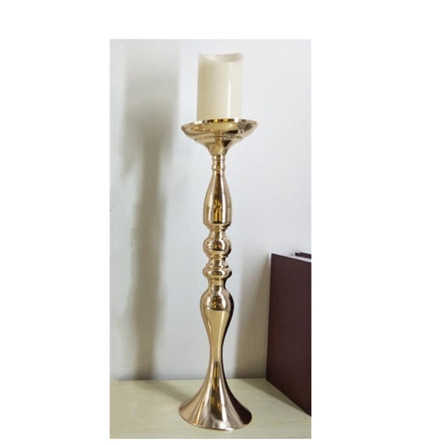 Gold Candle Holders 50cm/20" Metal Candlestick Flower Vase  Table Centerpiece Event Flower Rack  Road Lead Wedding Decoration